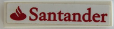 Lego Tile 1 x 4 with Red Santander Logo Pattern (Sticker) - Set 75879 / White