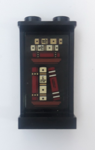 Lego Panel 1 x 2 x 3 with Side Supports - Hollow Studs with 6 Books on Shelves Pattern (Sticker) - Set 75948