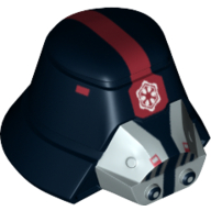 Lego Helmet Sith Trooper with Thin Red Stripe and Imperial Print / Black