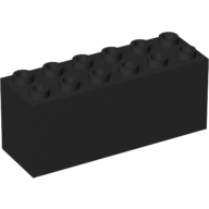 Lego Brick Special 2 x 6 x 2 Weight with Sealed Bottom and Dimples on Ends / Black