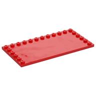 Lego Plate Special 6 x 12 with Studs on 3 Edges / Red