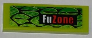 Lego Tile 1 x 3 with Scales and 'FuZone' Pattern Model Left Side (Sticker) - Set 8231