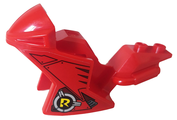Lego Motorcycle Fairing, Racing (Sport) Bike with Robin Logo and Vents Pattern on Both Sides (Stickers) - Set 76159