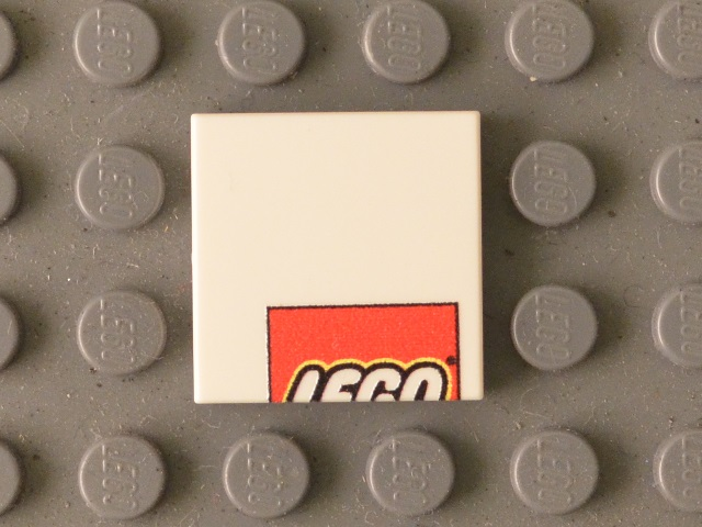 Lego Tile 2 x 2 with LEGO Logo Upper Half Pattern