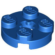 Lego Plate Round 2 x 2 with Axle Hole Type 1 (+ Opening) / Blue