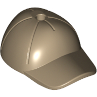 Lego Hat / Cap Short Curved Bill with Seams and Hole on Top / Dark Tan