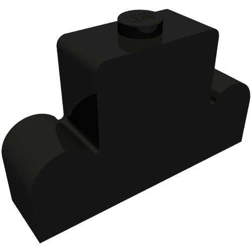 Lego Brick Curved 1 x 4 x 2 Centre Stud Top / Black