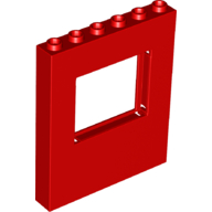 Lego Panel 1 x 6 x 6 with Window / Red