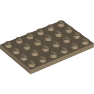 Lego Plate 4 x 6 / Dark Tan