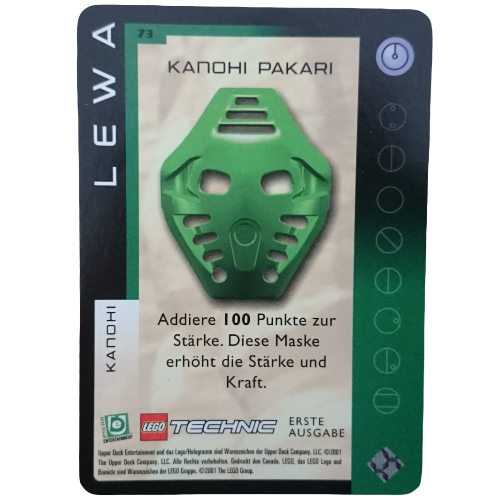 Lego Trading Card, Bionicle Game: QftM - 73 Great Masks - Lewa - Kanohi Pakari / [No Color/Any Color]