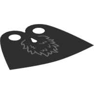 Lego Neckwear Cape, Very Short, Tear-Drop Neck Cut with Black with Fur Print / Dark Orange Sides [Spongy Stretchable Fabric] / Dark Bluish Gray