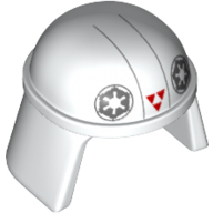 Lego Helmet Imperial Pilot, Smooth with Imperial Logo and Three Red Triangles Print (AT-DP Pilot) / White