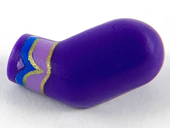 Lego Arm, Left with Medium Lavender, Blue and Gold Cuffs Pattern / Dark Purple