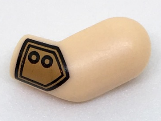 Lego Arm, Left with Medium Nougat Shirt Cuff with Buttons Pattern / Light Nougat