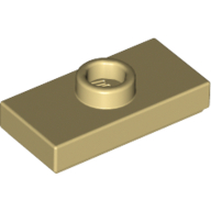 Lego Plate Special 1 x 2 with 1 Stud with Groove and Inside Stud Holder (Jumper) / Tan