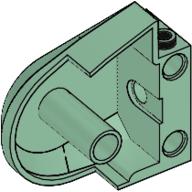 Lego Animal / Creature Body Part, Dinosaur Body Quarter with Pin Holes / Sand Green