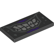 Lego Tile 2 x 4 with Mouth with Sinister Smile, Light Bluish Gray Teeth and Dark Bluish Gray Lips
