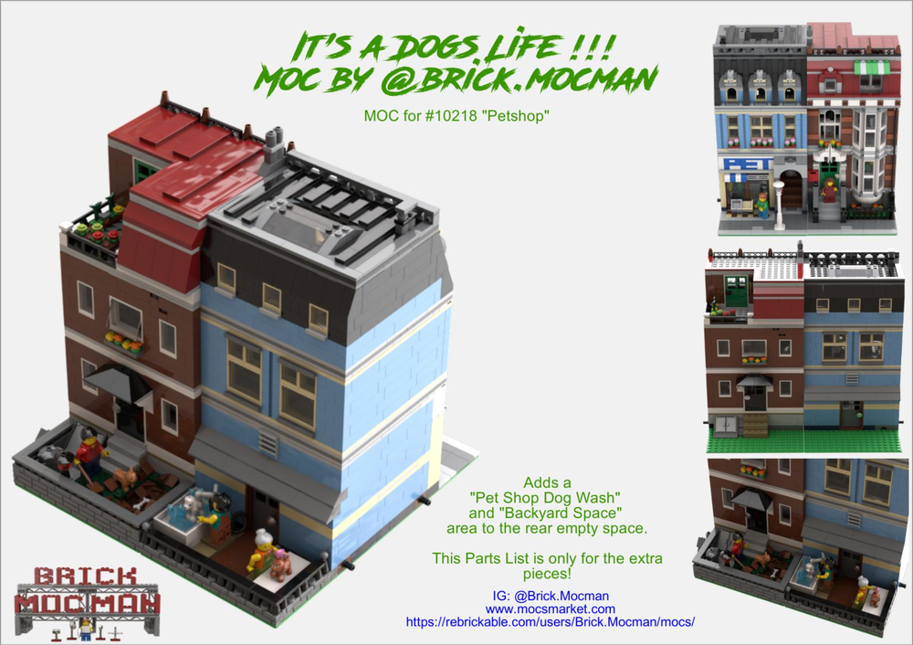 Lego It's a Dogs Life - Backyard MOC for set #10218 "Petshop"