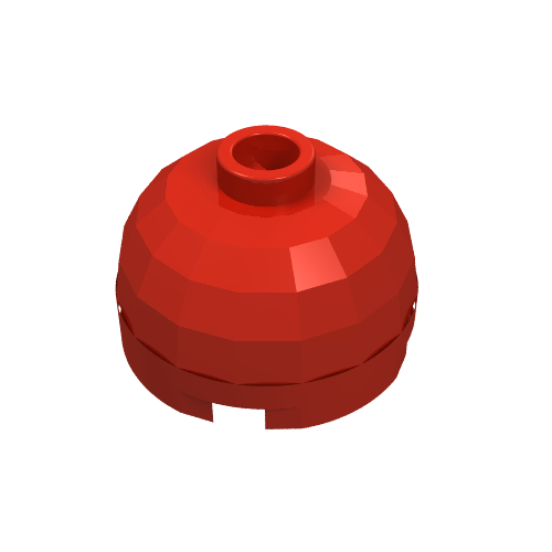 Lego Brick Round 2 x 2 Dome Top, Blocked Open Stud, No Bottom Axle Holder / Red