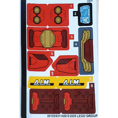 Lego Sticker Sheet for Set 76164-1 / [No Color/Any Color]