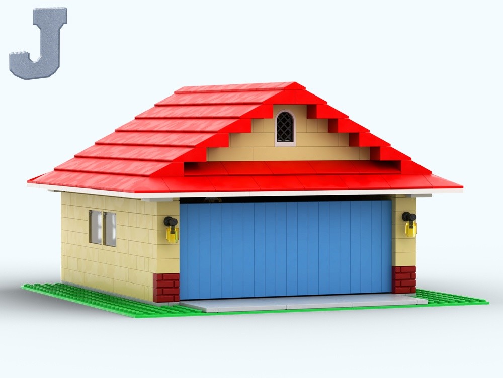 Lego Two Car Garage with Door Opener
