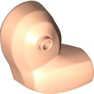 Lego Arm, Bigfig, Right with Stud / Light Nougat