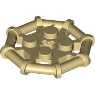 Lego Plate Special 2 x 2 with Bar Frame Octagonal, Reinforced, Completely Round Studs / Tan