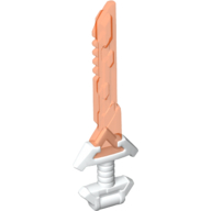 Lego Weapon Sword with Angular Wide Hilt and Angular Blade Trans-Neon Orange Pattern