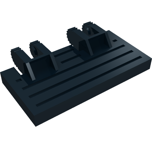 Lego Hinge Train Gate 2 x 4 Locking Dual 2 Fingers with Rear Reinforcements, 9 Teeth / Black