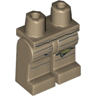 Lego Hips and Dark Tan Legs with Tattered Wrappings, with Olive Knee Print (Teedo) / Dark Tan