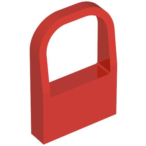 Lego Windowscreen 1 x 4 x 5 Curved Top / Red