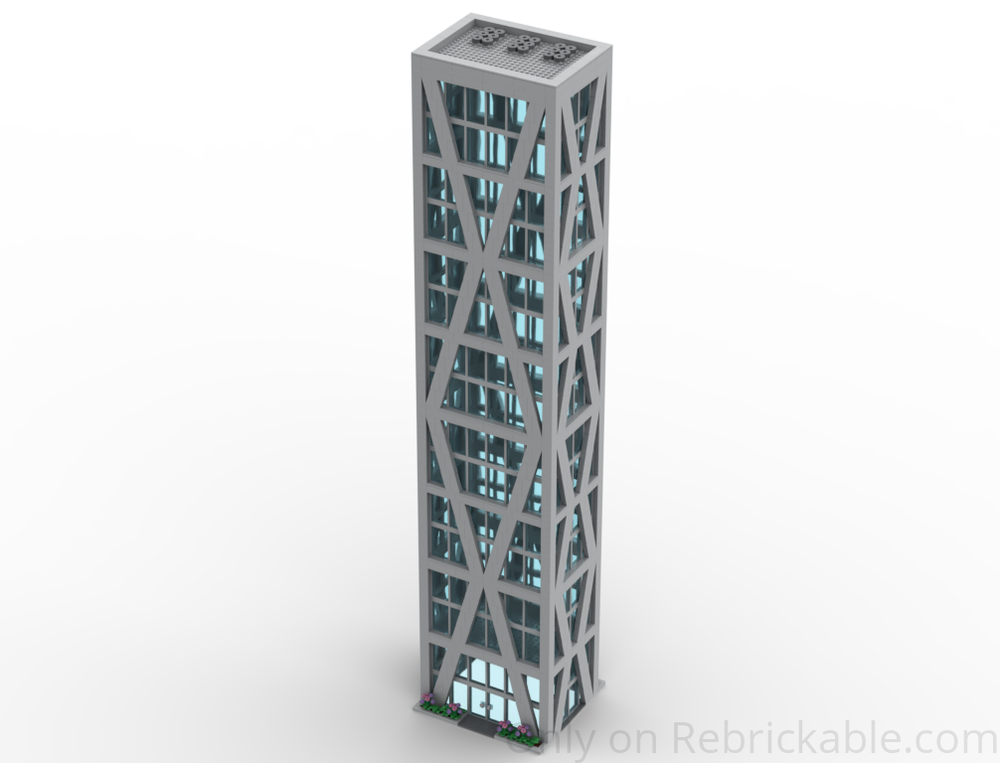 Lego 16-storey high-rise building (light gray)