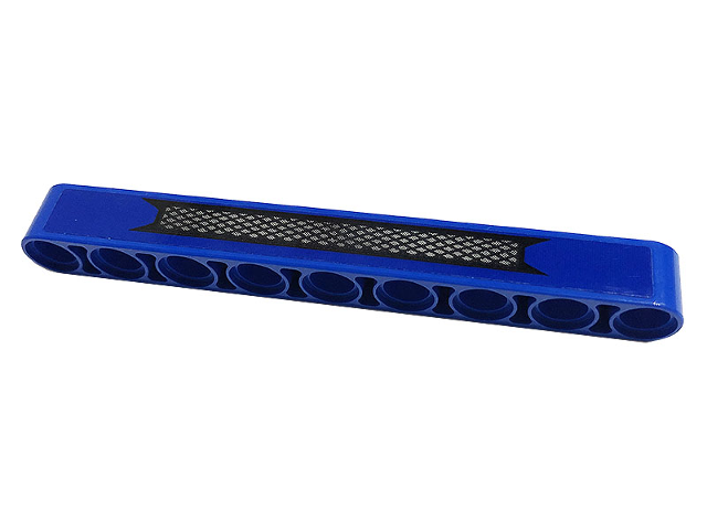Lego Technic, Liftarm Thick 1 x 9 with Black and Silver Grille Pattern (Sticker) - Set 42112 / Blue