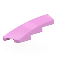 Lego Brick Wedged, Curved 1 x 4 with Stud Notch Left / Bright Pink