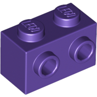 Lego Brick Special 1 x 2 with 2 Studs on 1 Side / Dark Purple