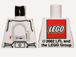 Lego Torso SW Armor Snowtrooper Pattern - LEGO Logo on Back / White