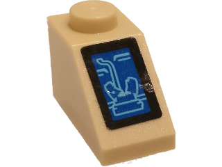 Lego Slope 45 2 x 1 with Creature with Open Mouth on Screen Pattern (Sticker) - Set 76081