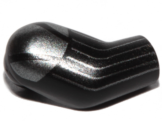 Lego Arm, Right with Dark Silver Armor and Stripes Pattern