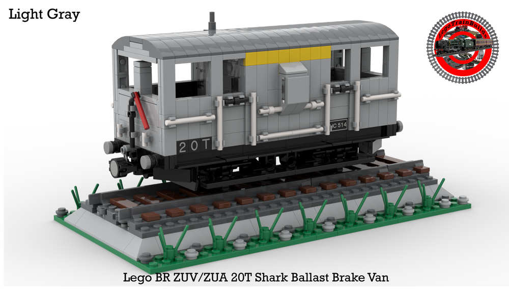 Lego BR ZUV/ZUA Shark Ballast Brake Van (1:48 Scale) (Light Gray)