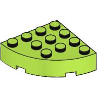 Lego Brick Round Corner 4 x 4 Full Brick / Lime