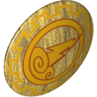 Lego Shield Round Bowed with Stormcloud and Lightning Print