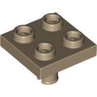 Lego Plate Special 2 x 2 with Pin on Bottom / Dark Tan