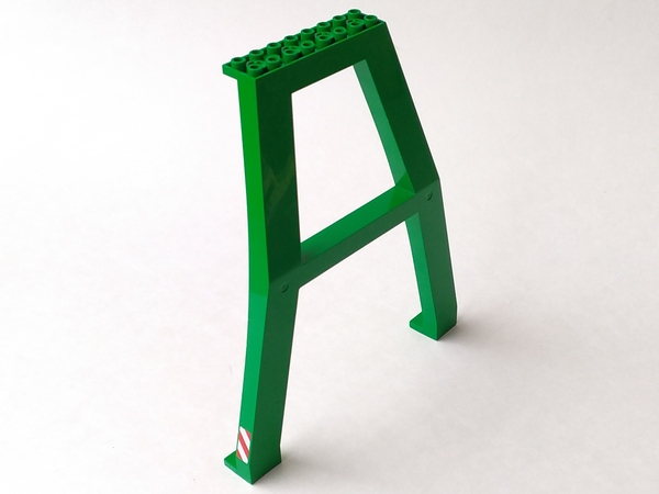 Lego Support Crane Stand Double - No Studs on Cross-Brace with Red and White Danger Stripes Pattern on Both Sides (Stickers) - Set 7939