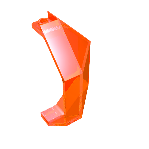 Lego Panel 3 x 3 x 6 Corner Convex / Trans-Neon Orange