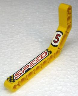 Lego Technic, Liftarm, Modified Bent Thick 1 x 11.5 Double with Number 5 and 'SPEED' Pattern Model Right Side (Stickers) - Set 8238