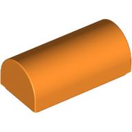 Lego Brick Curved 1 x 2 x 2/3 Double Curved Top, No Studs / Orange