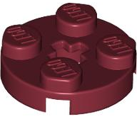 Lego Plate, Round 2 x 2 with Axle Hole / Dark Red