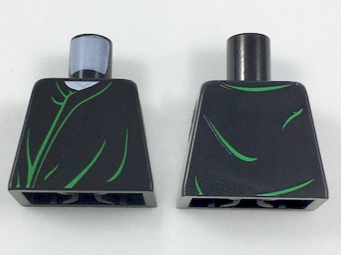 Lego Torso Harry Potter Voldemort with Green Robe Lines Pattern / Black