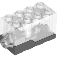Lego Sound Brick 2 x 4 x 2 Clear Top - Revving Motor Sound / Trans-Clear