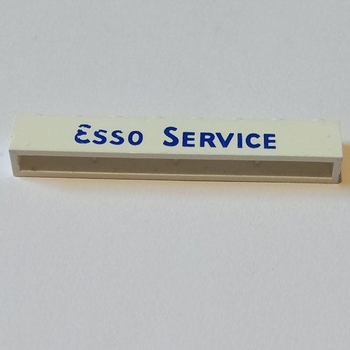 Lego Brick 1 x 8 with 'ESSO SERVICE' Short Blue Print